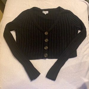 Black Cropped Knit Sweater Sz:M